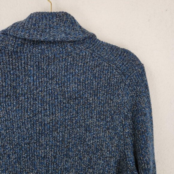 American Eagle Sweater Mens Medium Blue Shawl Collar Athletic Fit Wool Blend NEW - Picture 10 of 10